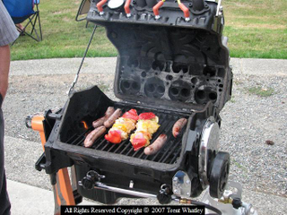 Illustration for article titled Small Block Chevy Grill Burns Meat, Not Mustangs